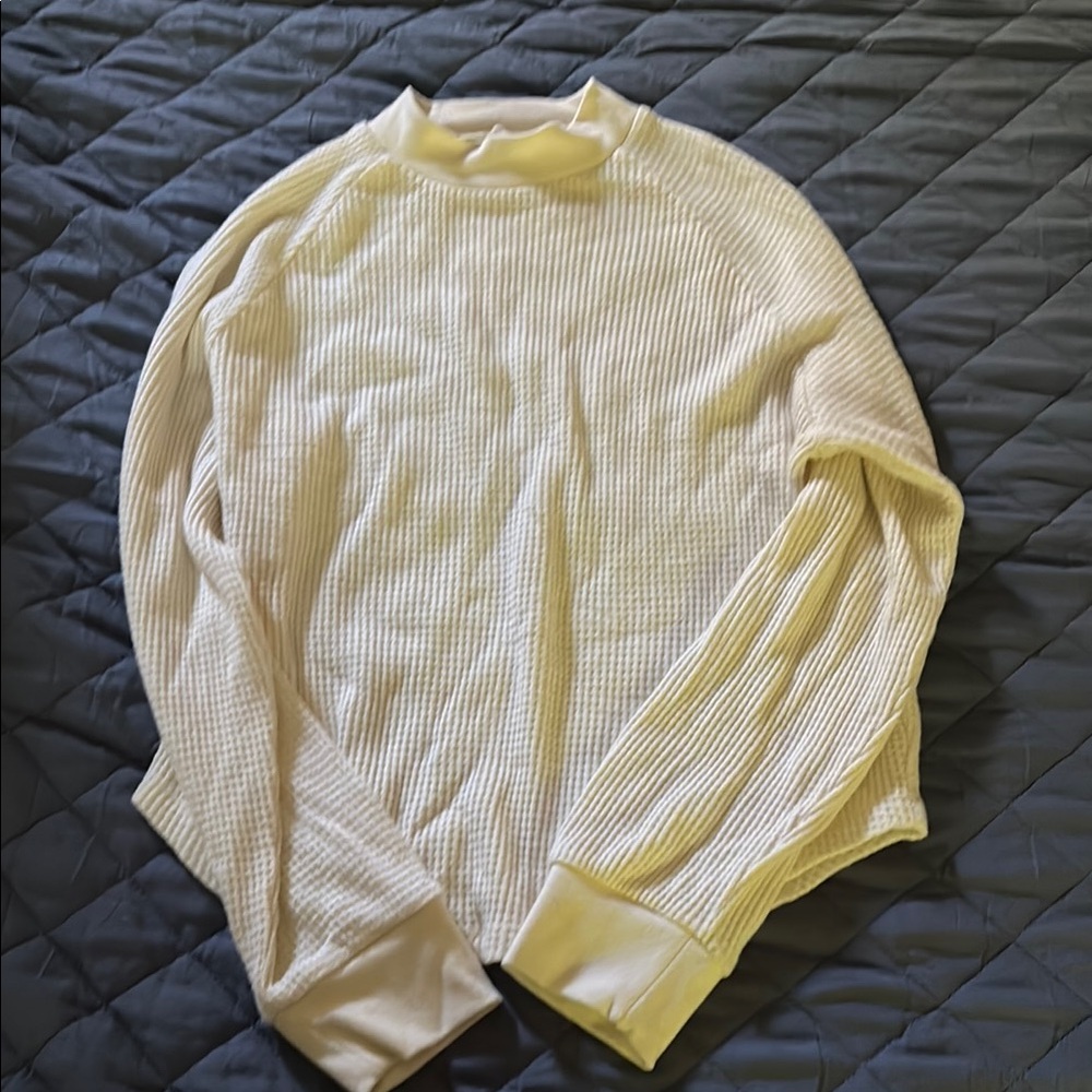 Madewell Waffle Cream Top